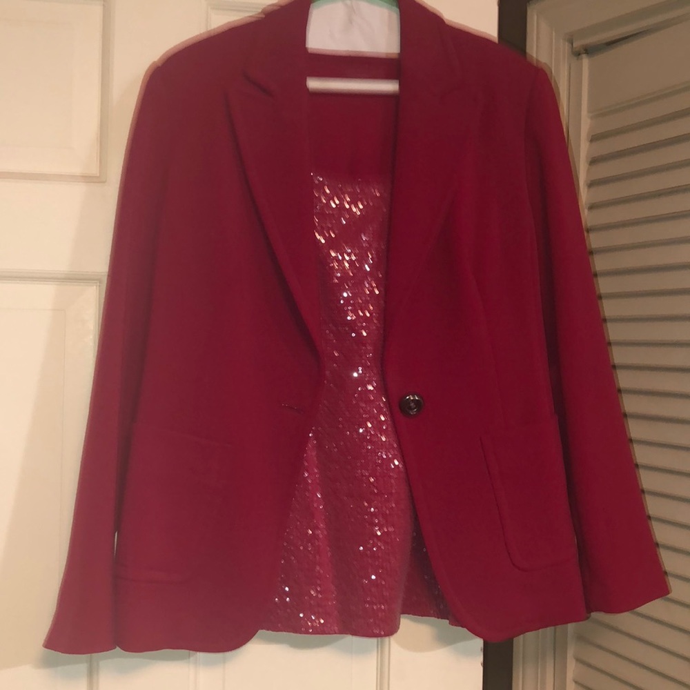 Cold Water Creek Fuchsia Jacket & Sequined Shell